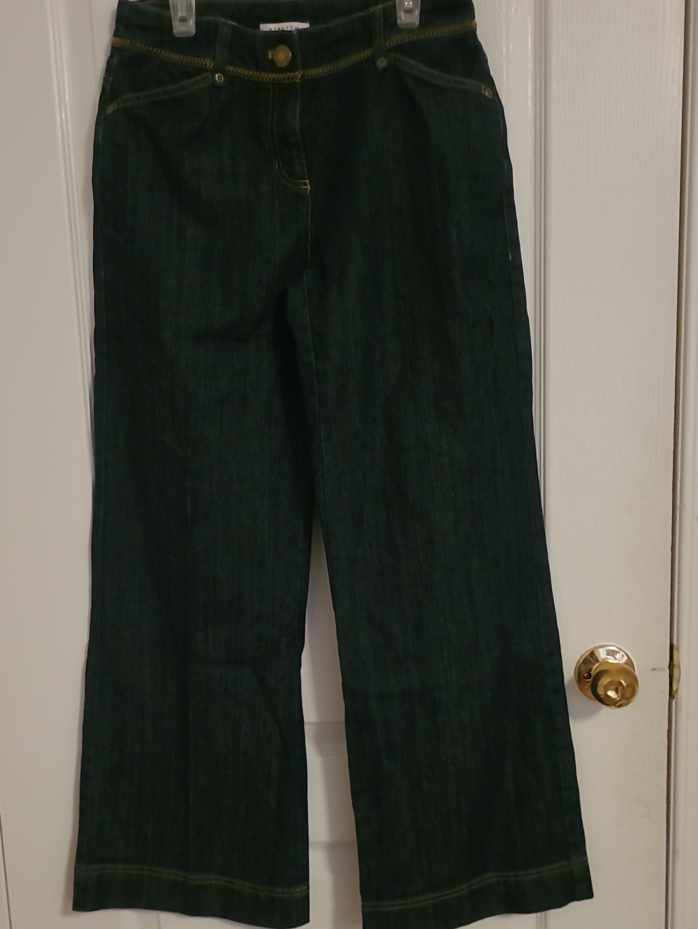 Jones New York Petite Dark Blue Wide Leg Jeans